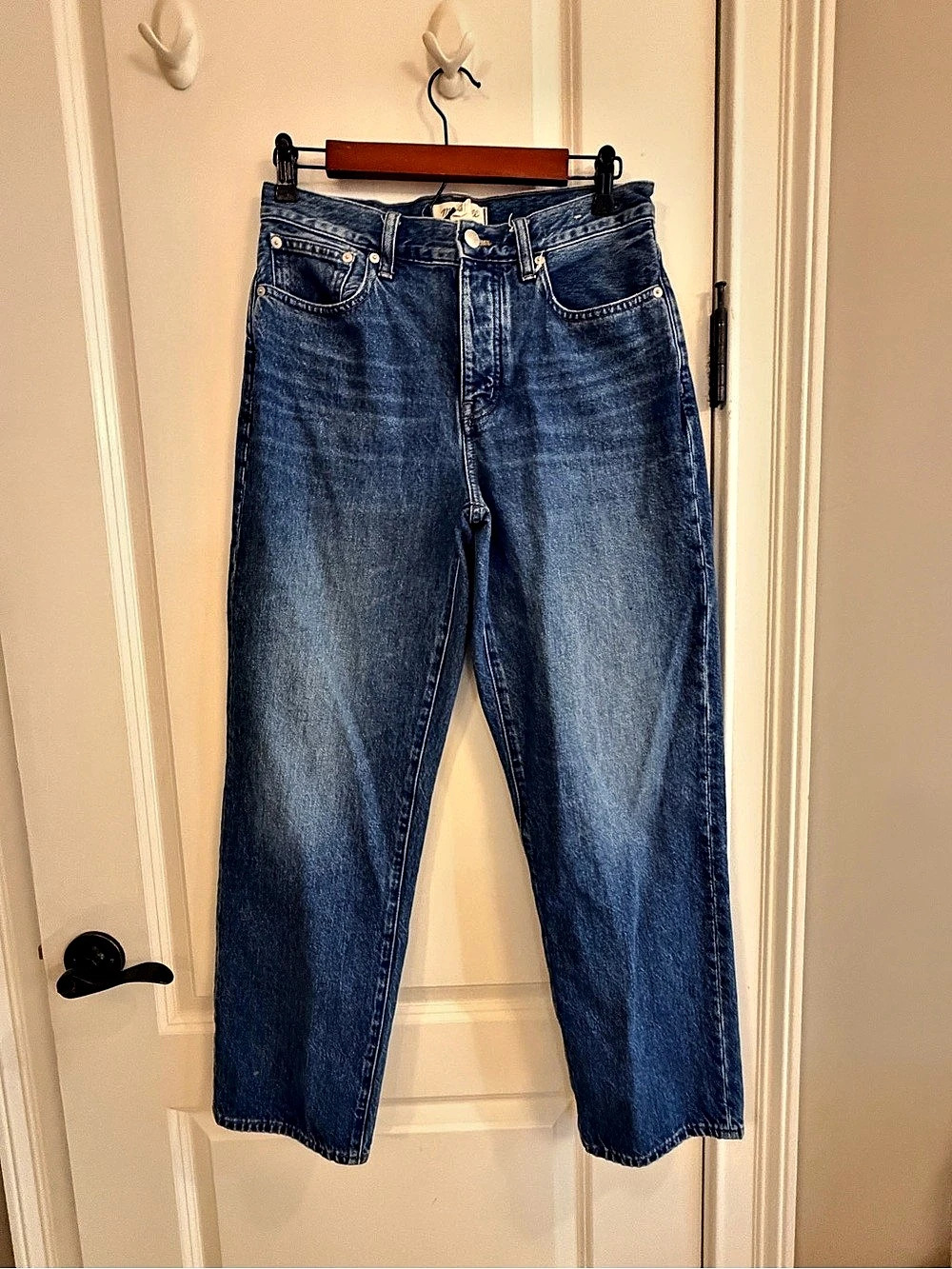 Madewell Low-Slung Straight Jeans in Blue Waist 26